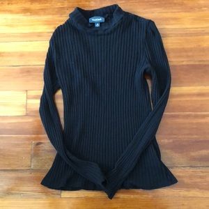 ModCloth mock neck rubbed long sleeve shirt